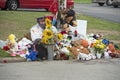 Makeshift Memorial for Michael Brown in Ferguson MO